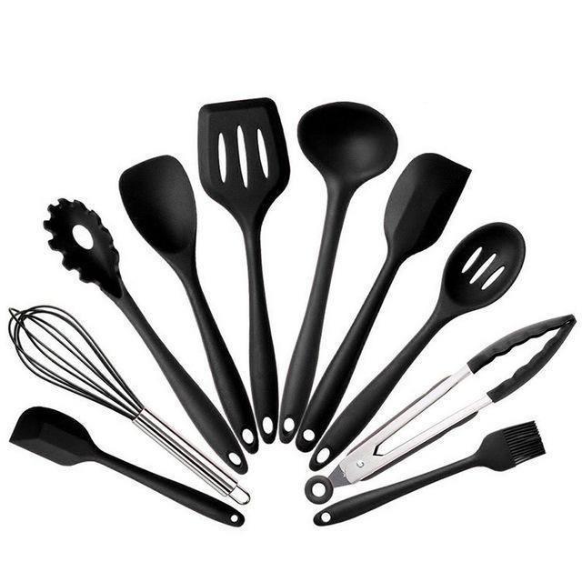 Conjunto de Utensílios em Silicone Resistentes e Práticos para Cozinha